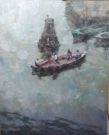 Desde el puente Oil Canvas Marine Painting