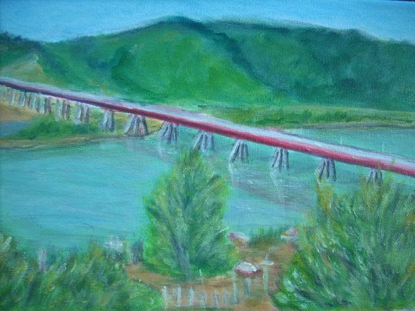 PUENTE RAUL SILVA HENRRIQUEZ, constitucion.- Acrylic Canvas Landscaping