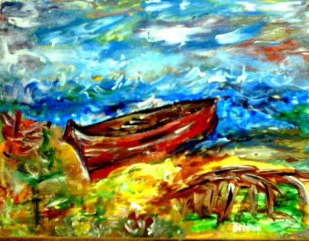 Refugio Acrylic Card Marine Painting