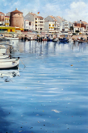 Puerto de Cambrils Óleo Lienzo Marina