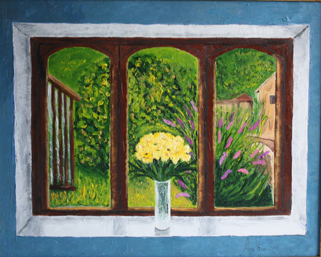 Ventana al jardín Oil Canvas Landscaping