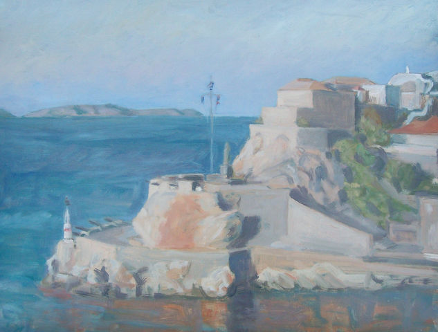 el faro de hydra 4 Oil Canvas Landscaping