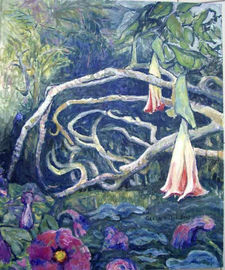 Jardin misterioso Acrylic Canvas Floral Painting