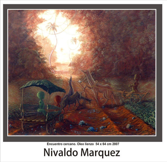 Encuentro cercano Oil Canvas Landscaping