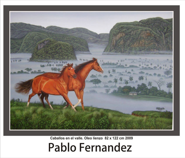 Caballos en el Valle Oil Canvas Landscaping