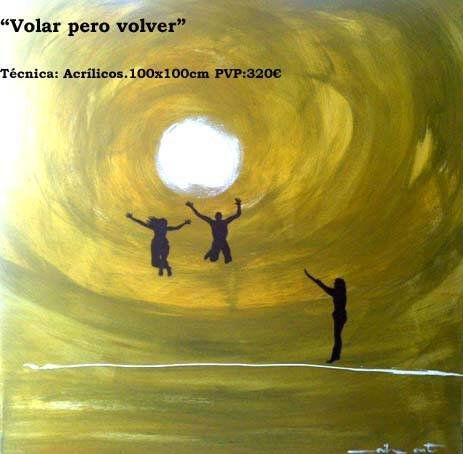 "Volar pero volver" Media Mixta Lienzo Figura