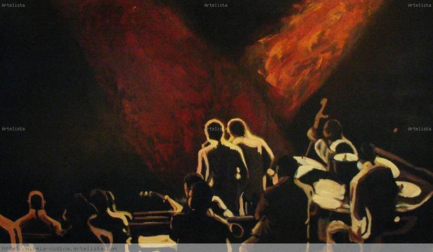 Big Band's back Oil Canvas Figure Painting