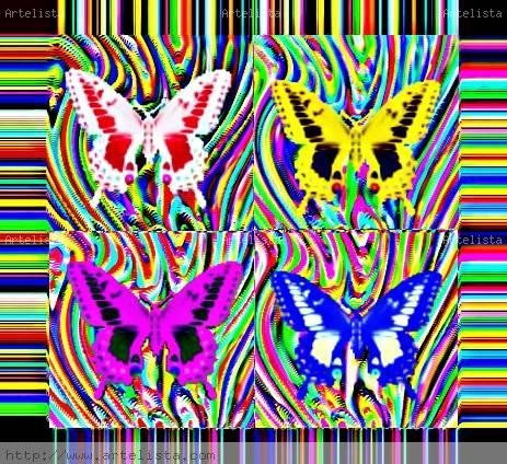 TRAMADO CON MARIPOSAS,  ESTILO  WARHOL
