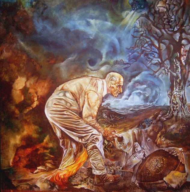 El hombre el mar y la muerte ,pintura mural