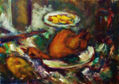 Pollo, patatas fritas, ensalada