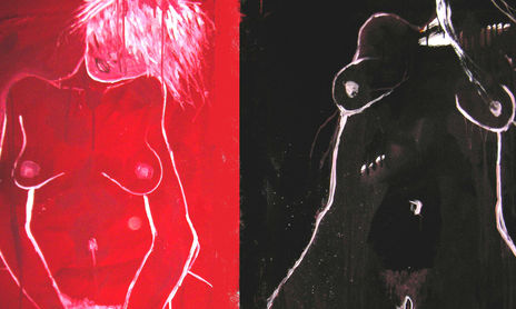 cuerpo de rojo y negro