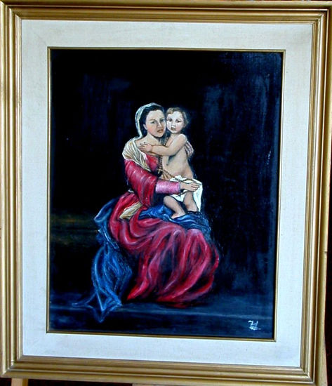 LA MADONNA DEL ROSARIO Oil Panel Others