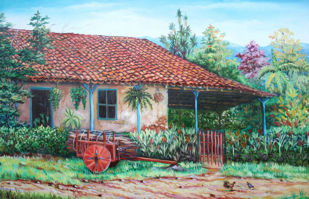 casa tipica Óleo Lienzo Paisaje