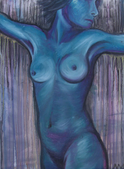 desnudo en azul Óleo Lienzo Desnudos