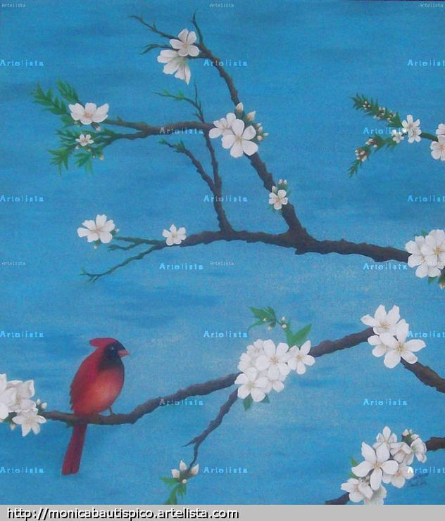 cardenal en el cerezo