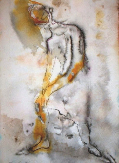 quién me sostiene Mixed media Paper Figure Painting