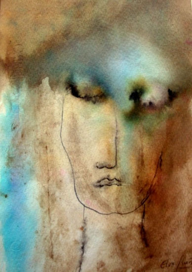 todavía eres noche Mixed media Paper Figure Painting