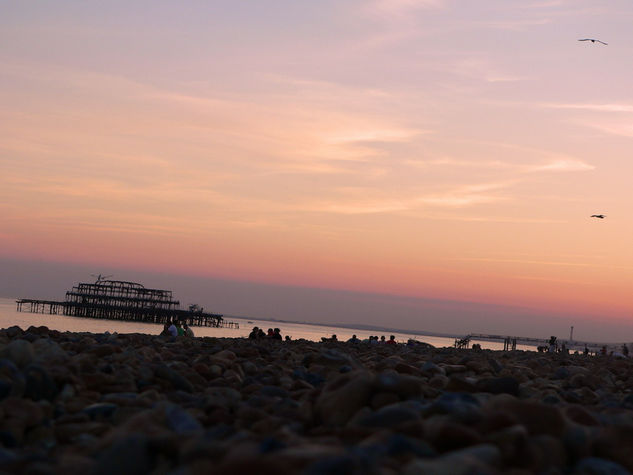 Atardecer en la playa 