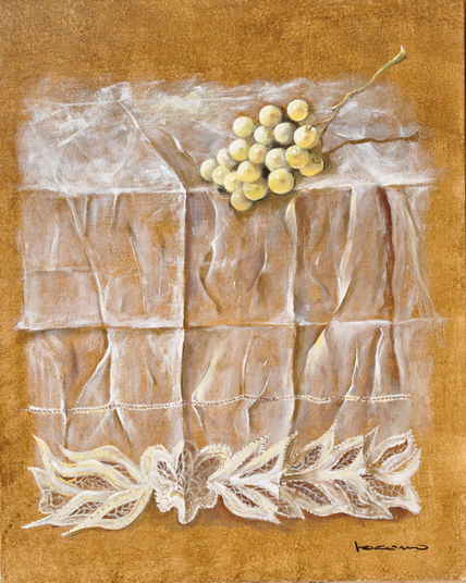 Tul y uvas blancas.