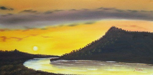 Río de fuego Oil Canvas Landscaping