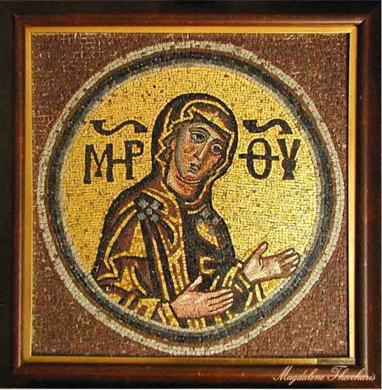 BYZANTINE MADONNA FROM KIEV SOFIA CATHEDRAL. REPLICA