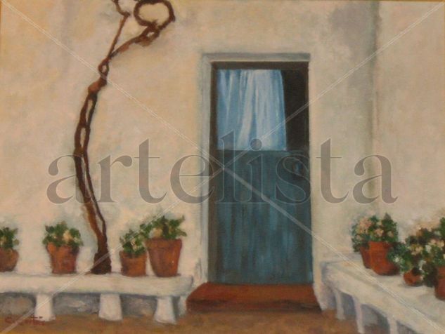 Patio casa (Maó - Menorca) Oil Canvas Landscaping