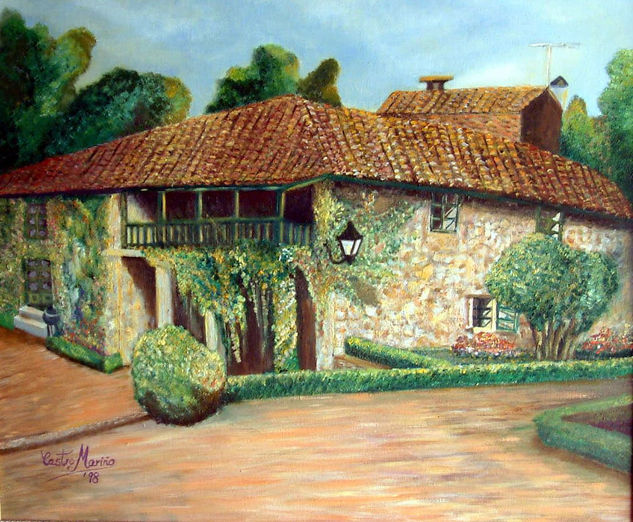 Casa Rosalía de Castro.Galicia Óleo Lienzo Paisaje