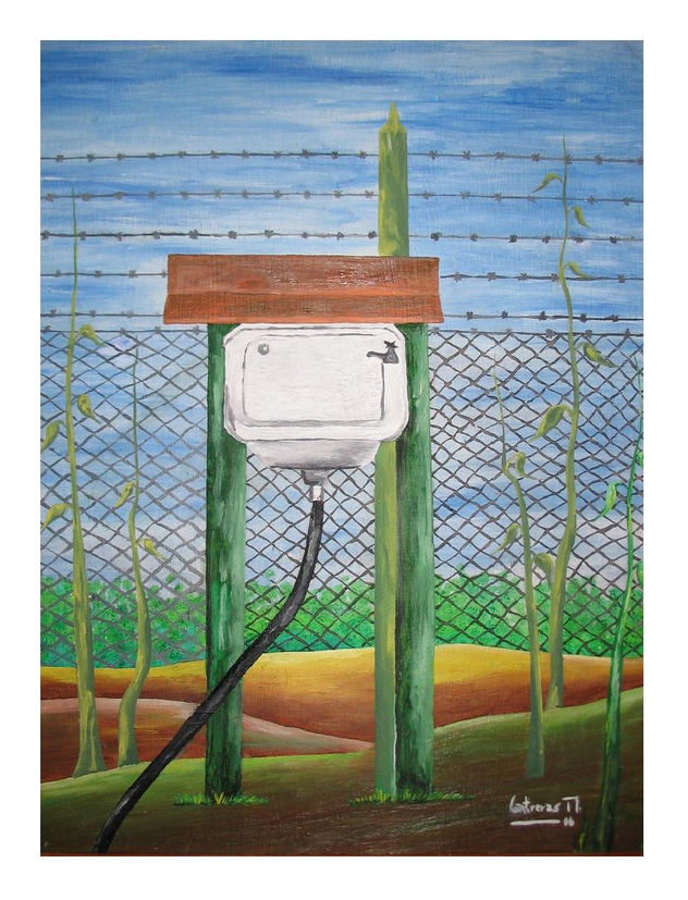 lavamanos en el campo
