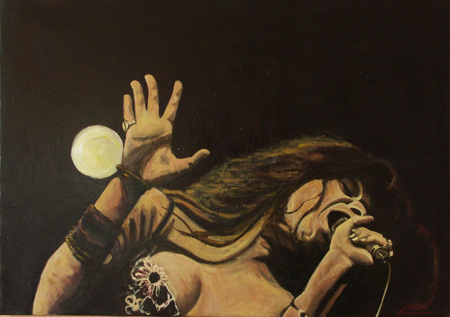 Janis Joplin Oil Canvas Figure Painting