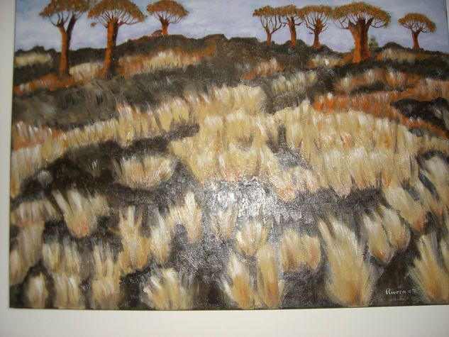 PAISAJE KALAHARI Óleo Lienzo Paisaje