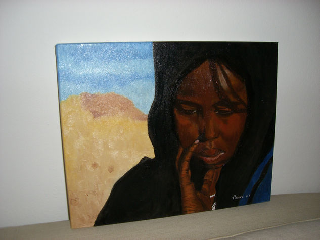 MUJER TUAREG Óleo Lienzo Retrato