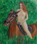 Lady Godiva paseando feliz