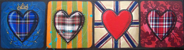 Cuatro Corazones Repitiendo Te Amo Acrylic Panel Others