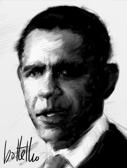 Obama Óleo Papel Figura