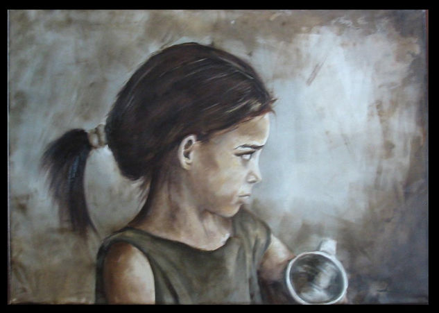 Niña con jarra Óleo Lienzo Retrato