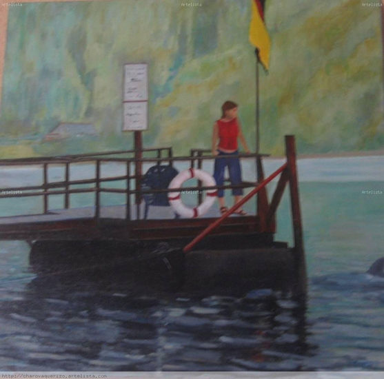 Julia en el Lago Oil Canvas Figure Painting