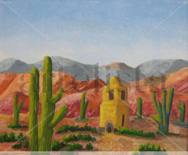 cardones y ruinas de iglesia