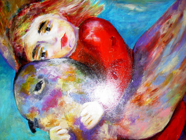 LA PALOMA (detalle) Acrylic Canvas Figure Painting