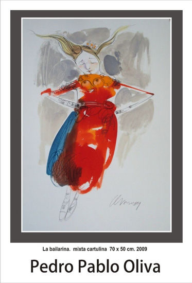 La bailarina Watercolour Card Figure Painting