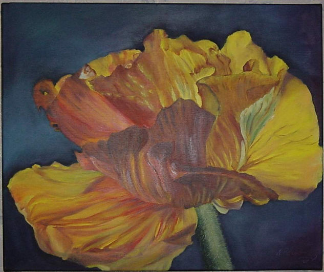 flor amarilla Oil Canvas Floral Painting