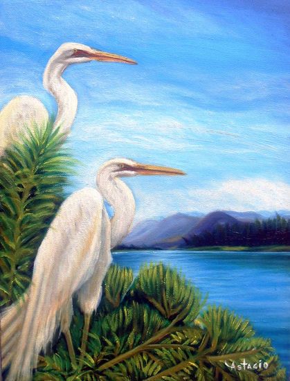 Guardianes del Lago Oil Canvas Landscaping