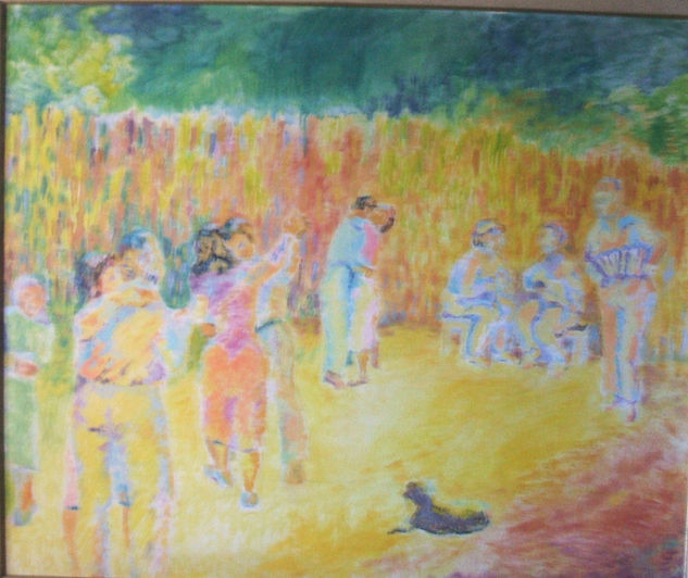 BAILANTA PUEBLERINA Oil Canvas Figure Painting