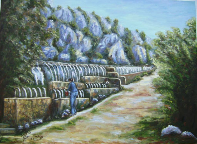 Fuente de los 100 caños Vlla. del Trabuco Oil Canvas Landscaping