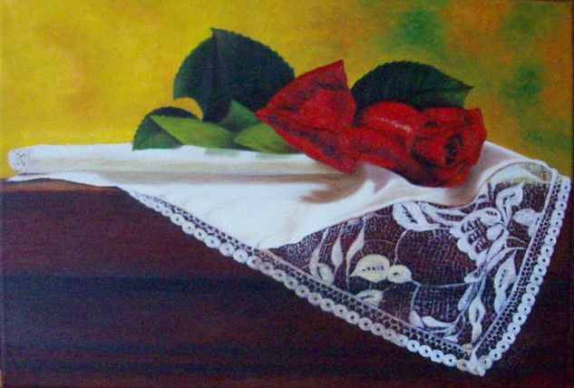 Rosa Oil Canvas Still Life Paintings