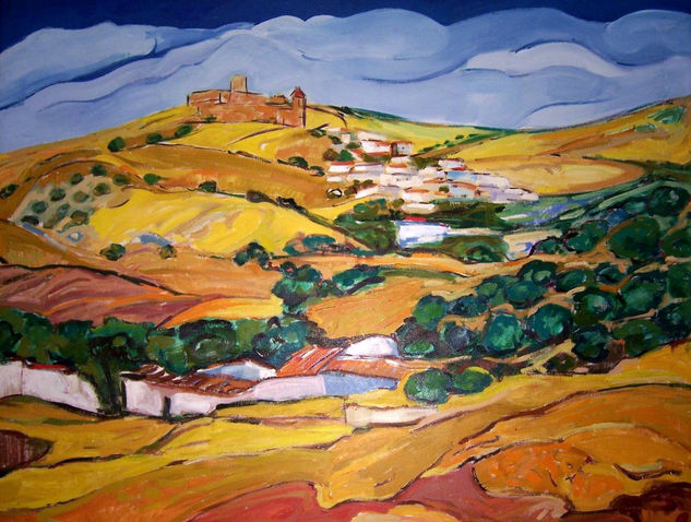 PUEBLO CERCANO , ALCAUDETE (JAEN) Oil Canvas Landscaping