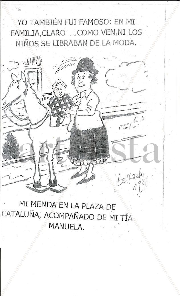 Mi menda en la Plaza de Cataluña, con mi tía Manola.