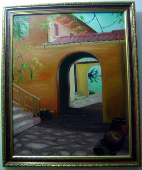 casa en la cumbre Oil Canvas Landscaping