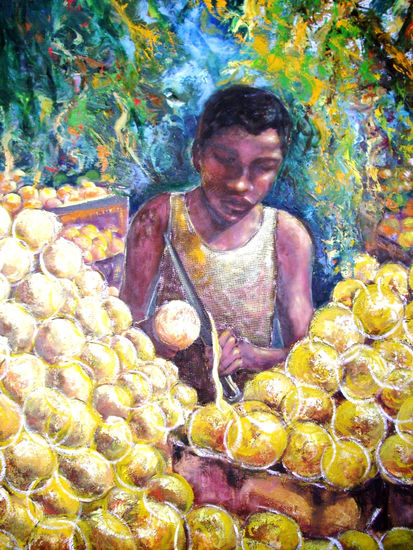 vendedor  de pomelos Oil Canvas Landscaping