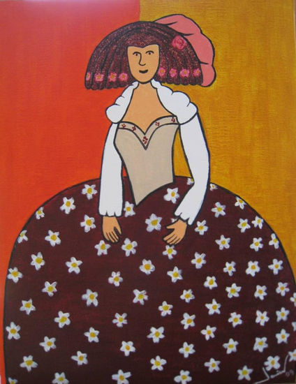 Menina Acrylic Canvas Figure Painting