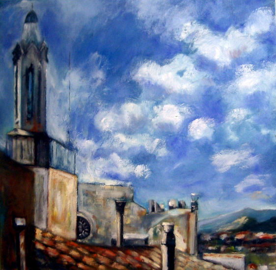 EL MEU POBLE Oil Canvas Landscaping